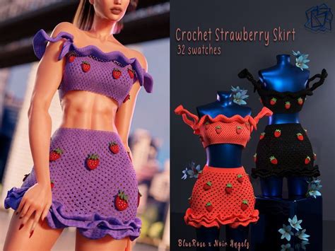 Crochet Collection X Noir Angelz Outfit 2 BlueRose 3DFashion Sims 4