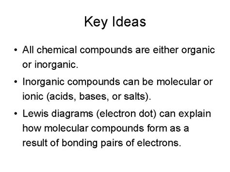 Chapter 8 Classifying Chemical Compounds Key Ideas All