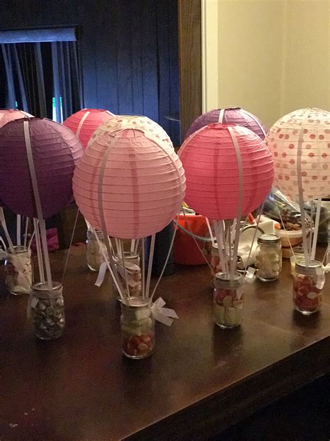 Hot air balloon centerpieces Chá de bebê faça você mesmo Decoração