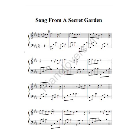 Song From A Secret Garden Piano Sheet