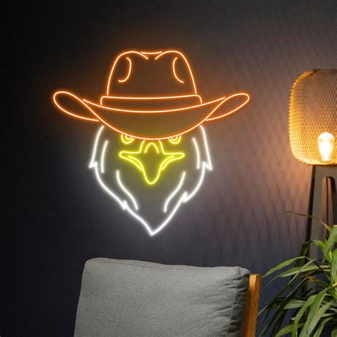 Handmadetneonsign Cowboy Eagle Neon Light Eagle Cowboy Led Light