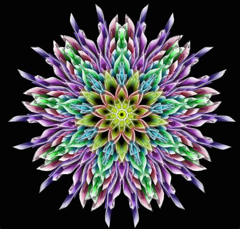 Abstract intricate symmetrical floral ornament. Fantastic fractal ...