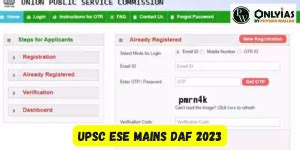 Upsc Ese Mains Daf Released Upsconline Nic In Direct Link Here