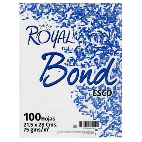 Papel Bond Blanco Carta 21 5 X 28 75 C 100 Marca Royal Cad Toner El