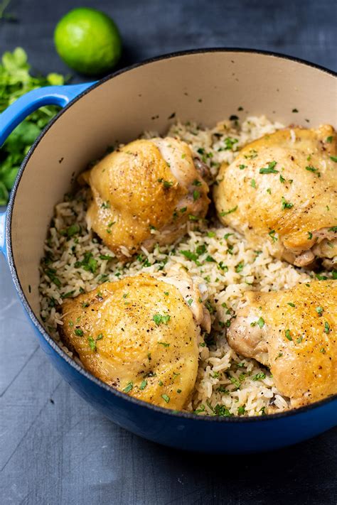 One Pot Chicken And Cilantro Lime Rice Recipe Kitchen Swagger