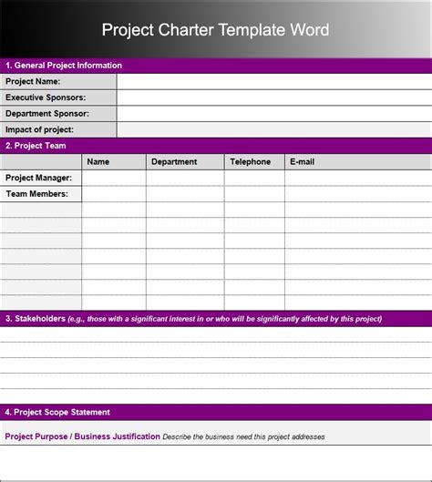 The Best Project Charter Word Template 2024 - Elgheko