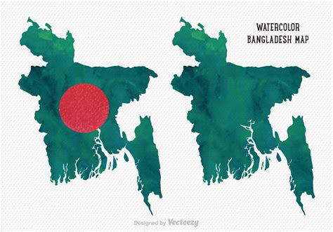 Free Vector Watercolor Bangladesh Map Vector Art At Vecteezy