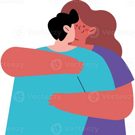 Couple Kissing And Hugging Characters 24600401 Png