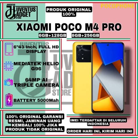 Jual XIAOMI POCO M4 PRO 6 128GB 8 256GB GARANSI RESMI TAM XIAOMI 100