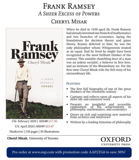 Forthcoming book on Frank Ramsey - Logic Matters