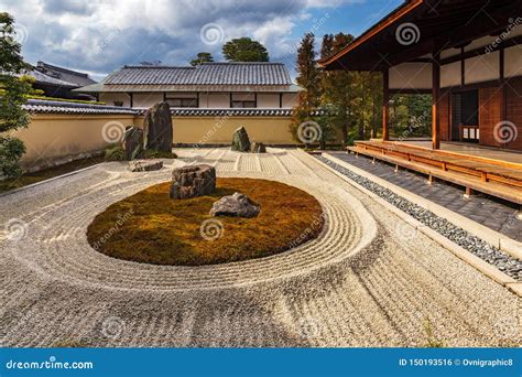 Zen Garden In Daitoku Ji Temple In Kyoto Japan Stock Photo Image Of