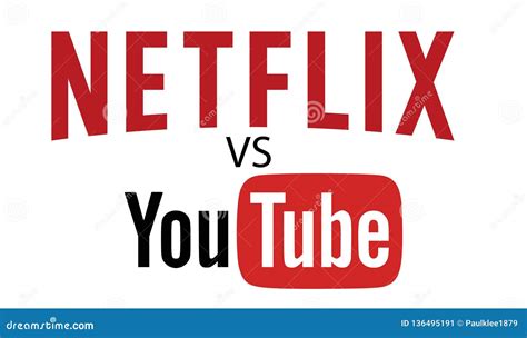 Netflix VS YOUTUBE Logo Editorial Vector | CartoonDealer.com #136495191