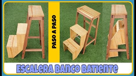 Como Hacer Un Banco Escalera De Madera Plegable Fácil Silla Escalera