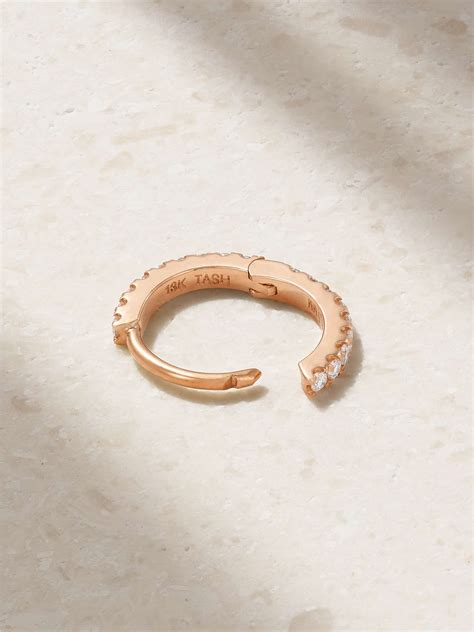 Maria Tash Mm Karat Rose Gold Diamond Hoop Earring Net A Porter