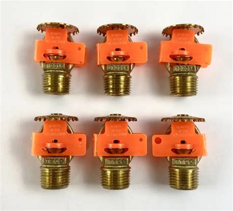 Tyco Upright Fire Sprinkler Head Brass Inch F Set Of