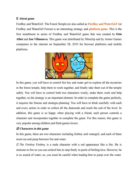 Fireboy and Watergirl review by Freegames66 - Issuu