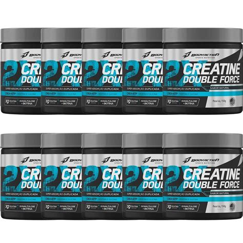 Kit 10X Creatine Double Force 150g Natural BodyAction OtimaNutri