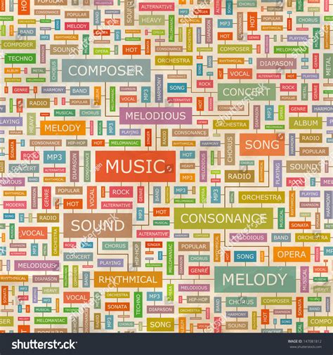 Music. Background Concept Wordcloud Illustration. Print Concept Word ...