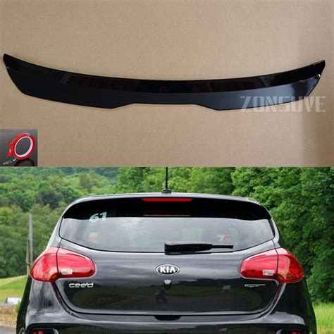 Use For Kia Ceed 2012 2014 Year Roof Spoiler Carbon Fiber Look Accessories Body Kit Factory