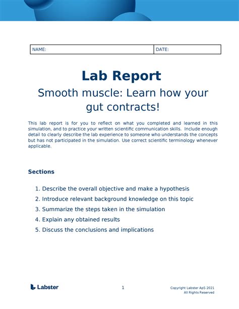 Lab Report Smooth Muscle Learn How Your Gut Contracts Name Date Lab