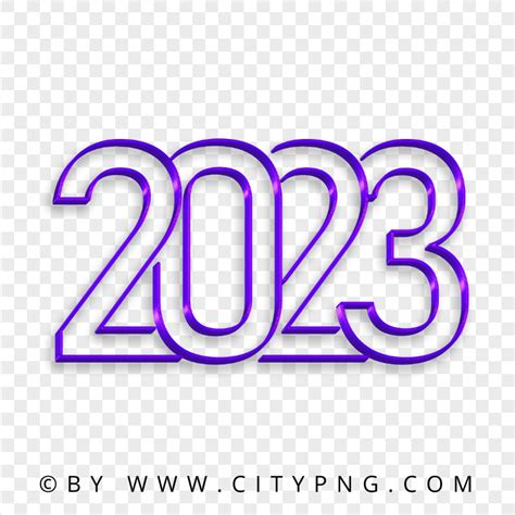 2023 Purple Metallic 3D Text Logo PNG | Citypng