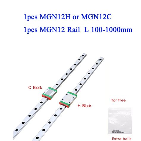 12mm Linear Guide Bearing MGN12 100 150 200 250 300 350 400 450 500 550