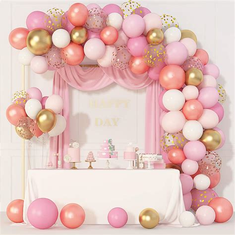 Amandir 164pcs Rose Gold Pink Balloons Garland Arch Kit