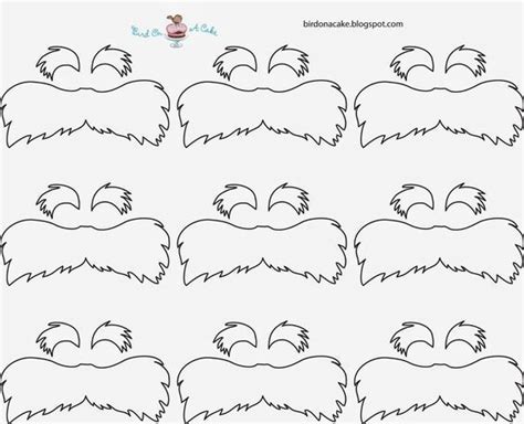 Printable Lorax Mustache And Eyebrows Template Francesco Printable