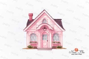 Pink Gingerbread House Clipart Graphic By Crafticy Creative Fabrica