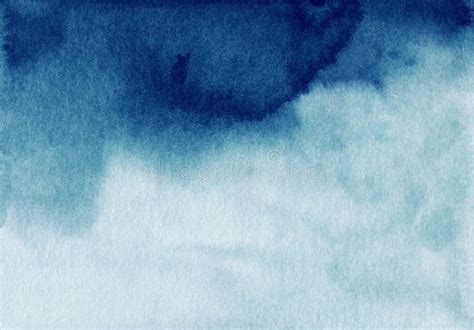 Watercolor Old Ink Blue And White Gradient Background Stains On Paper