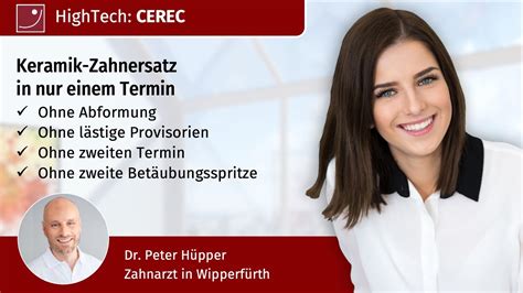 CEREC Zahnbehandlung ohne Abdruck Zahnarzt Dr Peter Hüpper