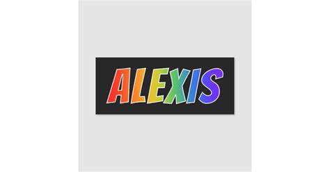 First Name Alexis Fun Rainbow Coloring Name Tag Zazzle