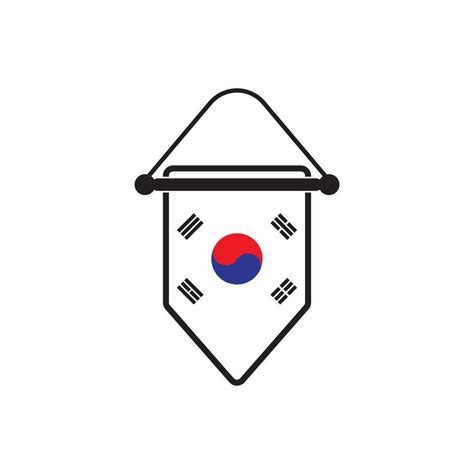 Korean Flag Logo In Map Shape Vector Illustration Symbol