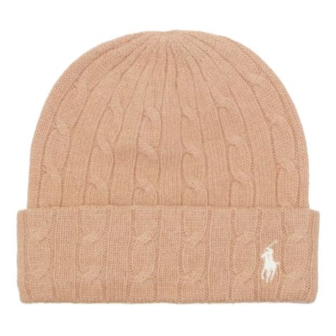 Polo Ralph Lauren Cuff Hat Cold Weather Camel Chapeau En Laine