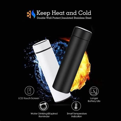 Stainless Steel Multicolor Smart Flask With Temperature Display For