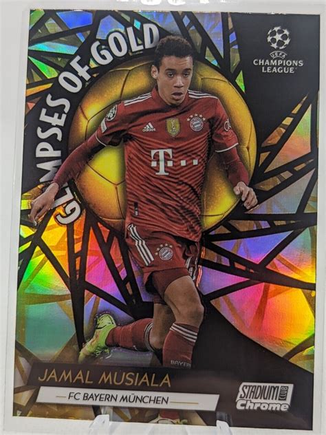 2021 22 Topps Stadium Club Chrome UEFA Jamal Musiala Glimpses Of Gold