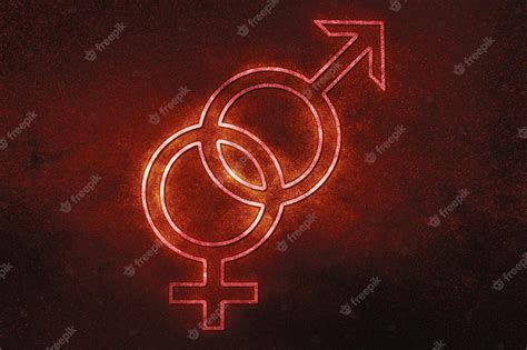 Premium Photo Male And Female Sex Symbol Heterosexuality Sex Education Red Symbol