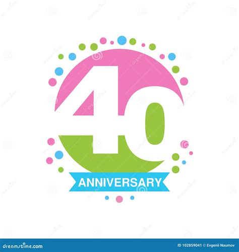 Th Anniversary Colored Logo Design Happy Holiday Festive Celebration