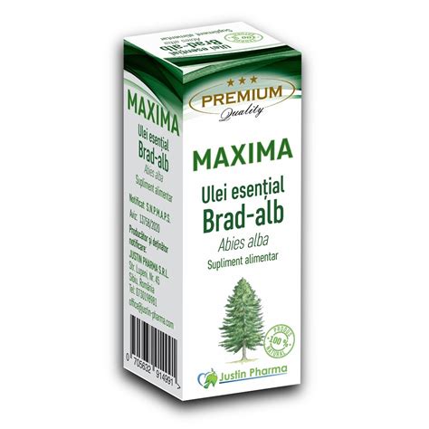 Ulei Esential De Brad Alb Maxima 10 Ml Justin Pharma Farmacia Tei