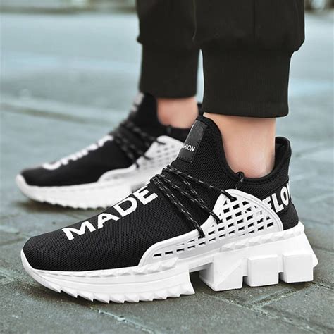 Mens Versatile Breathable Thick Soled Sneakers Sneakers Breathable