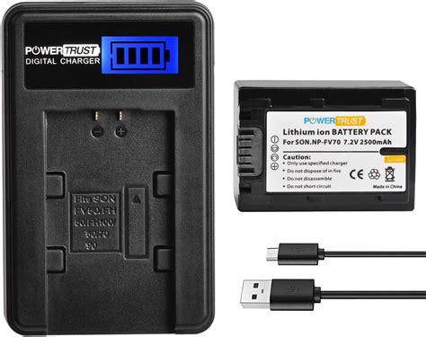 Amazon Powertrust Np Fv Battery And Lcd Usb Charger For Sony Hdr