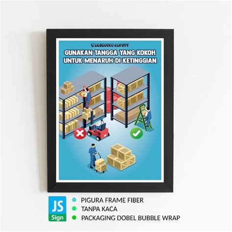 Jual Poster Safety K3 Warehouse Safety Frame Ukuran A3 Shopee