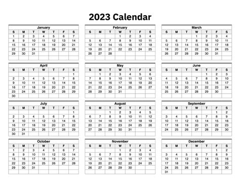 2023 Calendar One Page - A Printable Calendar