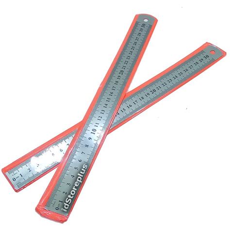 Jual Penggaris Besi 30cm Mistar Garisan Besi Penggaris Stainless Ruler