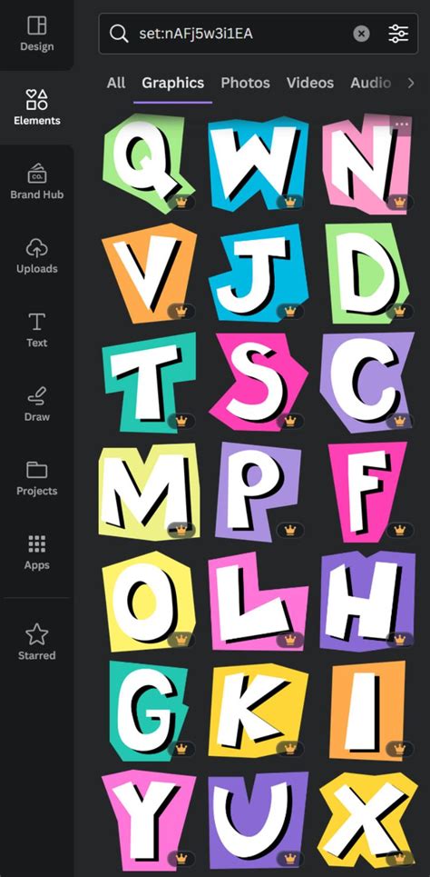 Magazine Cutout Alphabet Letters Ransom Note Canva Recolorable Elements