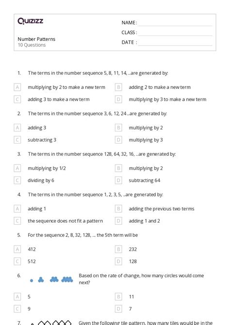 50 Number Patterns Worksheets For 5th Grade On Quizizz Free And Printable