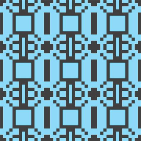 pixel art seamless pattern in blue and black 32993425 Vector Art at ...