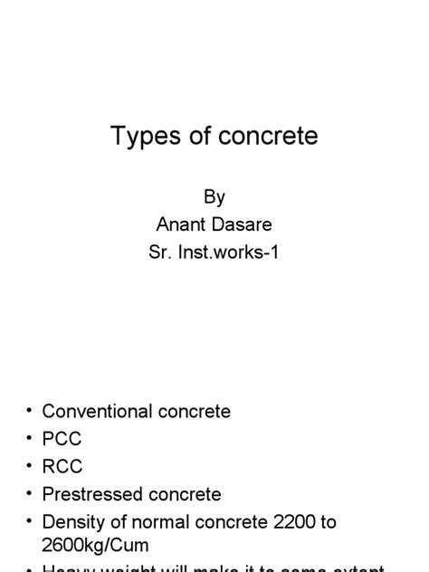 Types of Concrete | PDF | Concrete | Architecture