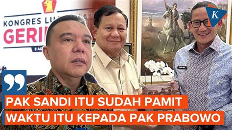 Dasco Sebut Sandiaga Sudah Pamit Dengan Prabowo Youtube