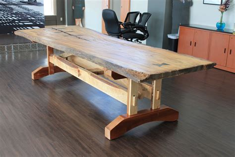 Hand Crafted Reclaimed Live Edge Elm Table By Crafty Naturals